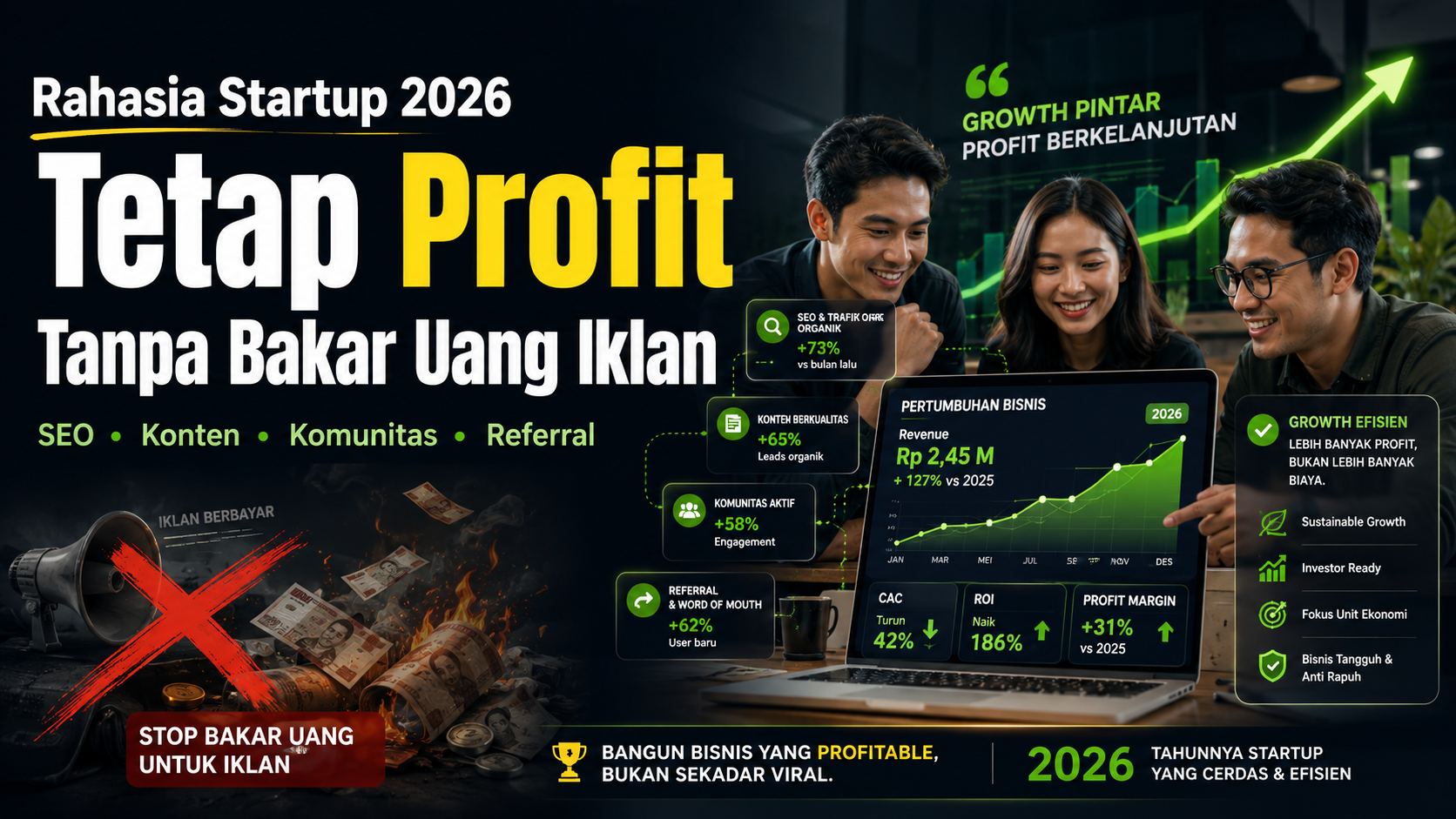 Rahasia Startup 2026 Tetap Profit Tanpa Bakar Uang Iklan