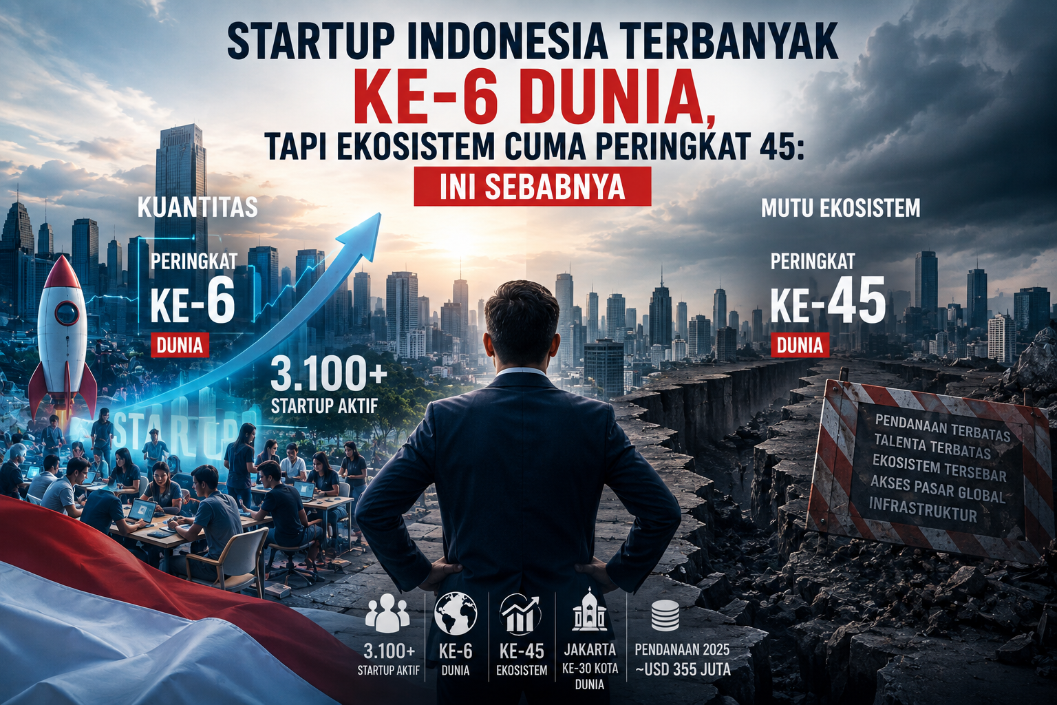 Startup Indonesia Terbanyak ke-6 Dunia, Tapi Ekosistem Cuma Peringkat 45: Ini Sebabnya