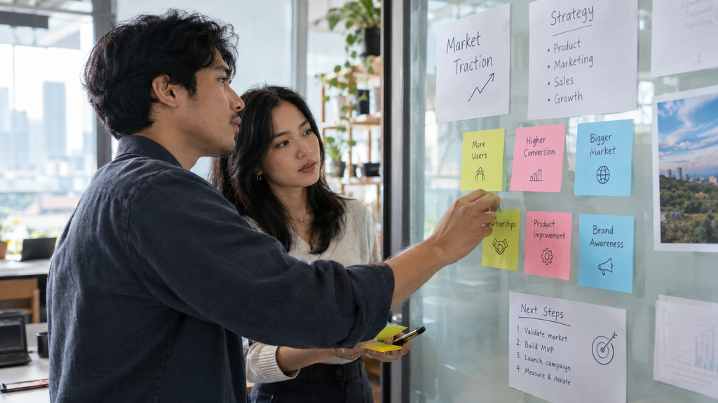 8 Startup RI Masuk Forbes Asia 100 to Watch 2026, Ini Daftarnya 6 Pendiri startup menyusun analisis pasar komparatif dan tolok ukur operasional pada papan strategi.