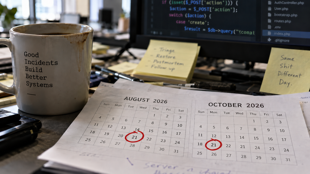 BSSN Peringatkan Celah Kritis PHP2Shell, Pemilik Website Segera Update 3 Kalender fisik dan catatan investigasi celah keamanan PHP di meja teknisi.