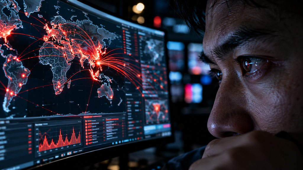 BSSN Peringatkan Celah Kritis PHP2Shell, Pemilik Website Segera Update 7 Peta global ancaman siber yang memantau eksploitasi aktif di pusat kendali keamanan.