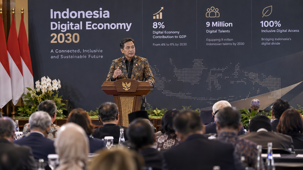Wajib Catat, Bali Tech Week 19–23 Oktober Satukan Startup dan Investor 10 Pejabat kementerian memberikan pidato pembuka mengenai masa depan ekonomi digital di panggung utama BTWCon.